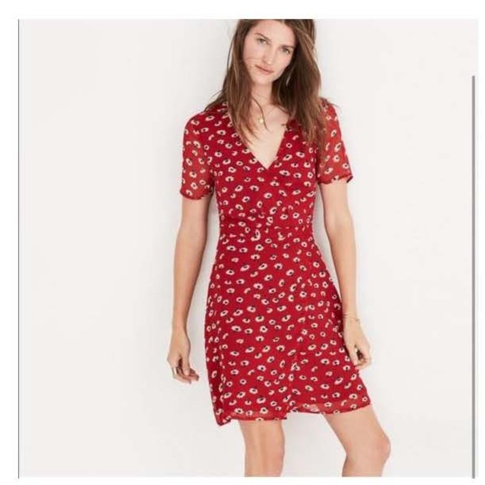 Madewell Red Floral Dress
